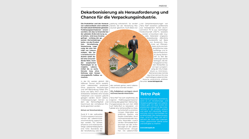 Tetra Pak Advertorial zum Thema Dekarbonisierung